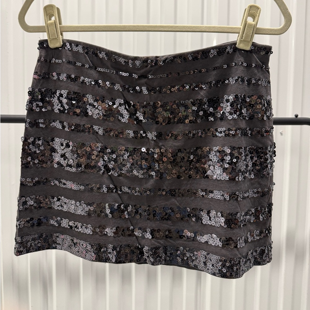 Express Black Sequin Mini Skirt